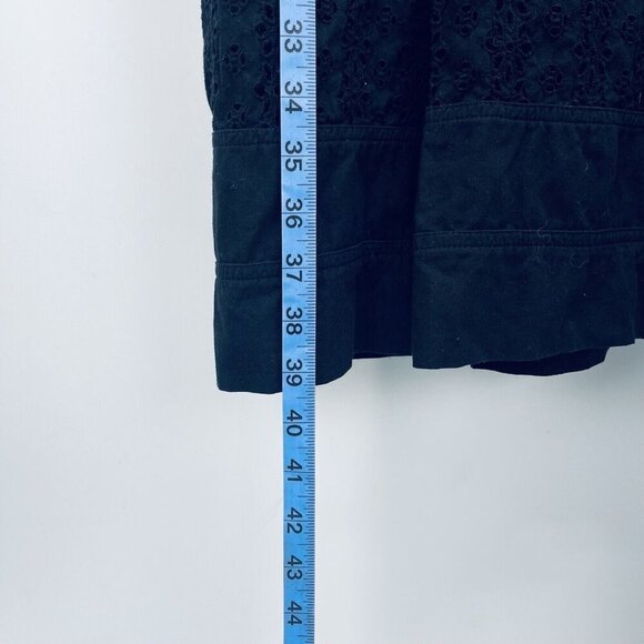 Oscar By Oscar De La Renta Dress Size 10 Women’s Black Eyelet Floral - Picture 6 of 9